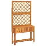 Cumpara ieftin Jardiniera cu spalier/polita, 100x32x185 cm, lemn masiv acacia