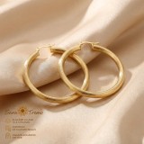 Cercei Cercuri Aurii Brazilia , 4,7 cm, placati cu aur 18K