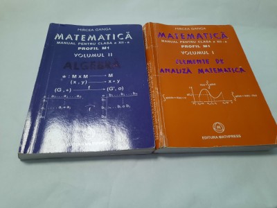 MIRCEA GANGA MATEMATICA MANUAL PENTRU CLASA A XII-A 2 VOLUME 2005--P12 foto