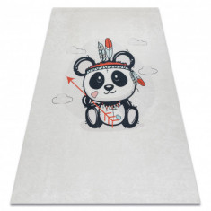 BAMBINO 1129 covor lavabil urs panda pentru copii anti-alunecare - cremă, 80x150 cm