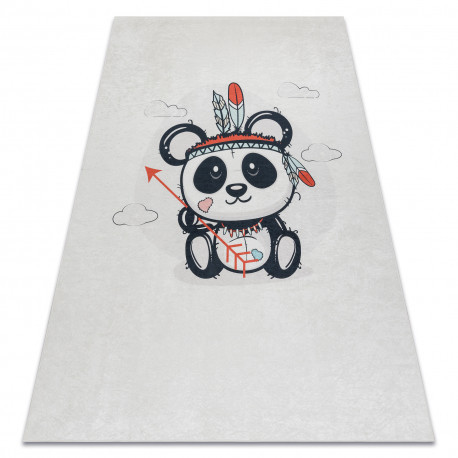 BAMBINO 1129 covor lavabil urs panda pentru copii anti-alunecare - cremă, 140x190 cm