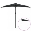Umbrela de balcon tija aluminiu negru 270x144x222cm semicerc