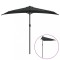 Umbrela de balcon tija aluminiu negru 270x144x222cm semicerc