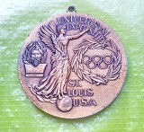 G203-Medalia retro Jocurile Olimpice SAINT- LOUIS USA-1904 Universal Exposition.