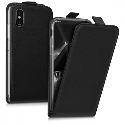 Husa pentru Apple iPhone X / iPhone XS, Piele ecologica, Negru, 42514.01 foto