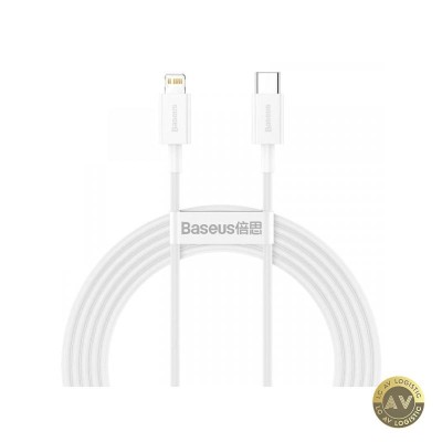 Cablu Date si Incarcare USB-C - Lightning Baseus Superior Series 20W 2m Alb CATLYS-C02 foto