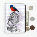 Bird Vinyl Player : Cadou Geanta de monede : Decor Ecology Nature Voliary, Generic