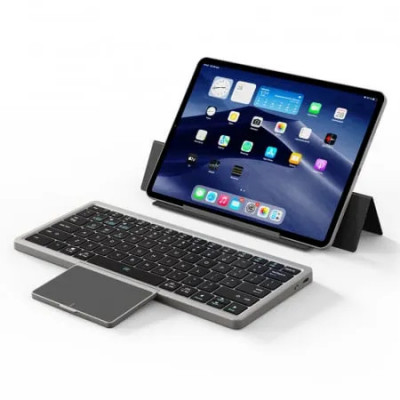 Tastatura Bluetooth cu Husa Dux Ducis Keyboard OK Series Gri foto