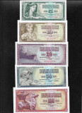 Set Iugoslavia 5 + 10 + 20 + 50 + 100 dinari dinara unc/aunc, Europa