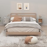 Set 2 Noptiere Perete Gri Beton 50x30x47 cm Lemn Compozit Moderne Suspendate