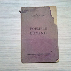 POEMELE LUMINII - LUCIAN BLAGA - Cartea Romaneasca, 1919, 97 p.