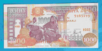 Bancnota veche Soomaliya 1000 Shilings 1996 - UNC bancnota Necirculata SUPERBA foto