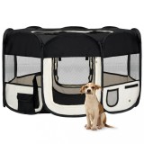 Tarc de caini pliabil cu sac de transport, negru, 145x145x61 cm GartenMobel Dekor