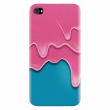 Husa silicon pentru Apple Iphone 4 / 4S, Pink Liquid Dripping