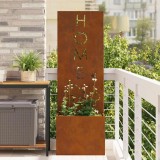 vidaXL Ghiveci de Grădină cu Panou Decorativ Ruginit 50 x 140 cm