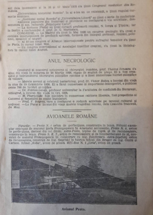 1927, Reclama / Tract Avionul Proto N. f., fabrica Schiel Brasov, aeronautica