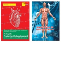 Pachet Admitere la medicina (2 carti): 1. Teste-grila Anatomie si fiziologie umana. Admiterea 2023 la universitatile de medicina; 2. Anatomia si fizio