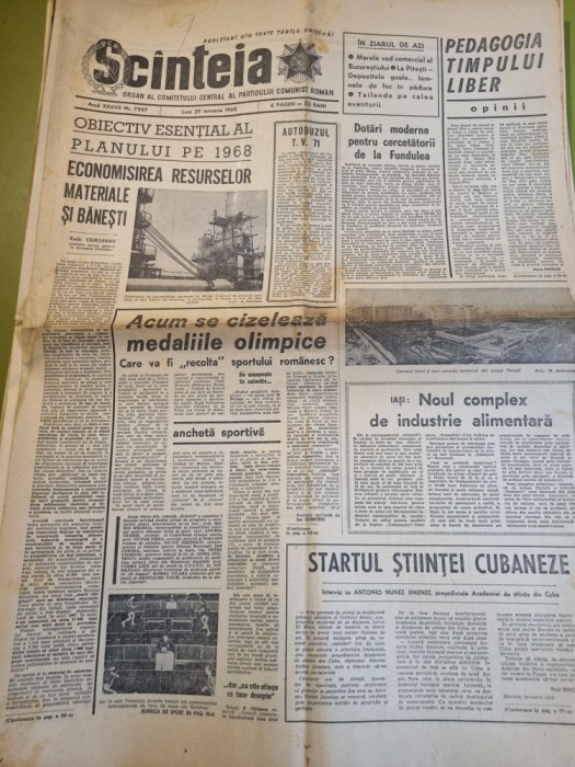 scanteia 29 ianuarie 1968-art. iasi,pitesti,calarasi
