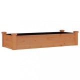 Cumpara ieftin Strat gradina inaltat cu captuseala maro 120x45x25 cm lemn brad