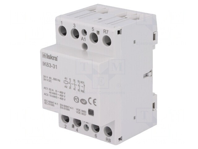 Contactor 4-poli 63A 24V NC NO x3