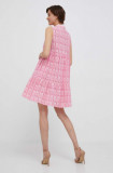 Rich &amp; Royal rochie din bumbac culoarea roz, mini, evazati