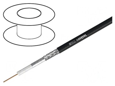 Cablu coaxial 1x15AWG cu PVC negru 6,1mm foto