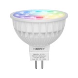 Bec LED Miboxer Mi-Light MR16 4W 12V AC DC 400lm 100lm W RGB+CCT LED Spotlight 2700-6500K, 16 milioane de culori, intensitatea luminii ajustabila, con