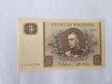 Suedia 5 Kronor 1956 noua