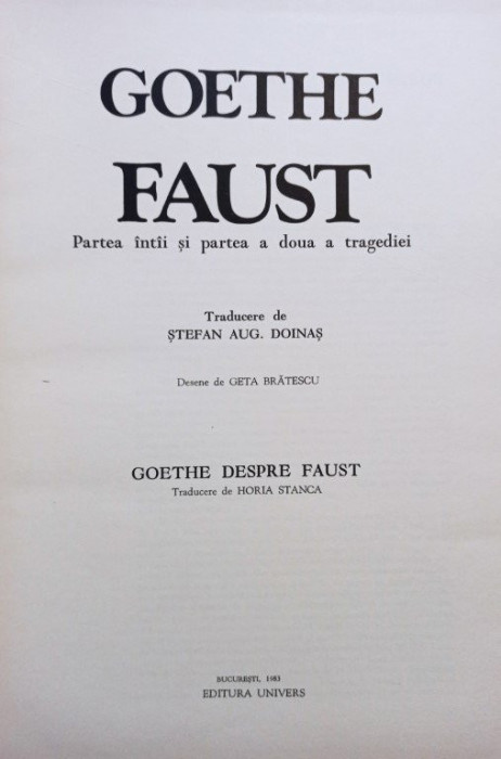 Goethe - Faust (editia 1983)