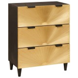 vidaXL Bufet Negru și Aur 60 x 33 x 75 cm Lemn masiv de mango 4017831