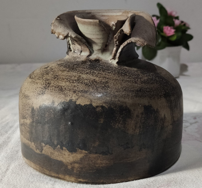 Vaza modernista, ceramica de studio anii 70, Irmgard Huckmann -