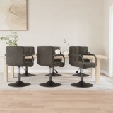 VidaXL Scaune de sufragerie pivotante, 6 buc, gri &icirc;nchis, catifea