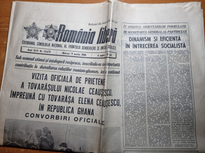 romania libera 9 martie 1988-ceausescu vizita in ghana,articol bihor