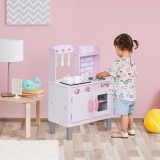 HOMCOM Bucatarie Jucarie pentru Copii 3+ ani 5 Accesorii Sunete Realiste Dulapior