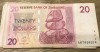 (ORIX) Zinbabwe 20 dolar dollars 2007