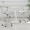 Scaune de bucătărie pivotante, 2 buc., alb, piele artificială