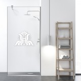 Paravan dus walk-in Aqua Roy &reg; INOX, model Folk alb, sticla 8 mm clara, securizata, anticalcar, 140x195 cm