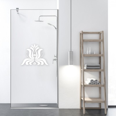 Paravan dus walk-in Aqua Roy &amp;reg; INOX, model Folk alb, sticla 8 mm clara, securizata, anticalcar, 130x195 cm foto