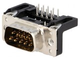 Conector D-Sub 9-Pin Soclu Tată 90&deg; THT M3