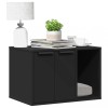 Cutie litieră pisici negru 60x40x40 cm lemn prelucrat