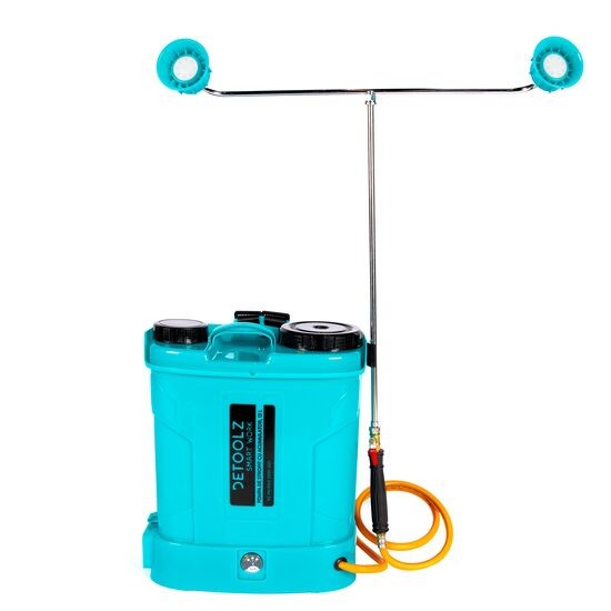 Pulverizator gradina, pompa de stropit, vermorel, Detoolz, electric, pentru spate, cu acumulator 8 Ah, accesorii, 12 L