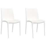 Cumpara ieftin Scaune de gradina, 2 buc., alb, 50x46x80 cm, polipropilena