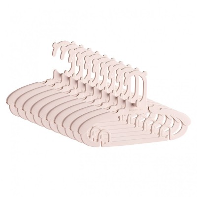 Set 10 umerase pentru copii, flippy, potrivite pentru uscarea si depozitarea hainelor de bebelusi, 28x16.7 cm, roz foto