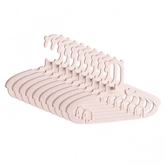 Set 10 umerase pentru copii, flippy, potrivite pentru uscarea si depozitarea hainelor de bebelusi, 28x16.7 cm, roz