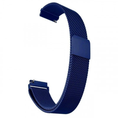 Curea tip Milanese Loop, compatibila Huawei Watch GT 2 Pro, telescoape Quick Release, 22mm, Albastru foto