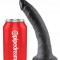 Dildo Clasic Cu Ventuza King Cock, Negru, 17.5 cm