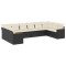 Set canapele de gradina cu perne, 10 piese, negru, poliratan