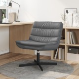 vidaXL Scaun rotativ Gri Piele sintetică Mediu Rotativ Scaun rotativ
