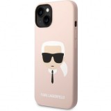 Husa pentru Apple iPhone 14 Plus, Karl Lagerfeld, Liquid Silicone, Roz KLHCP14MSLKHLP