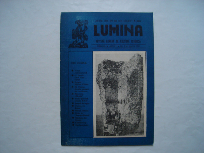 Lumina. Revista lunara de cultura istorica, Oradea, anul I, nr. 2, aprilie 1990